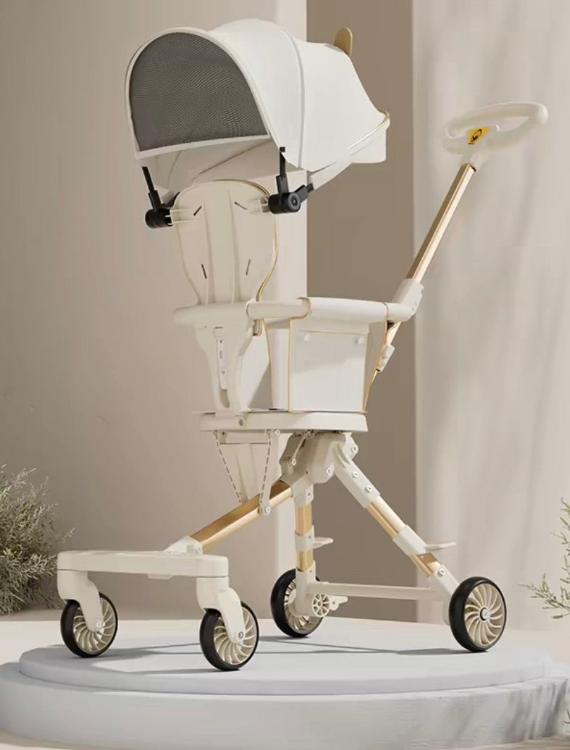Luxury Lightweight Travel Stroller & Toddler Caddy